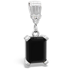 Onyx Art Deco Dangle 14K White Gold pendant P1937