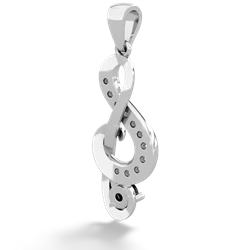 Onyx G-Clef Music 14K White Gold pendant P5830