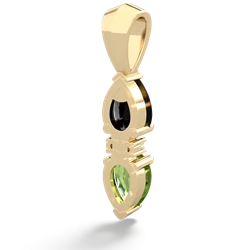 Onyx Bowtie Drop 14K Yellow Gold pendant P0865