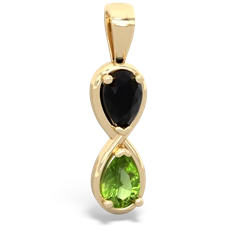 Onyx Infinity 14K Yellow Gold pendant P5050