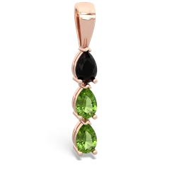 Onyx Dew Drops 14K Rose Gold pendant P2251