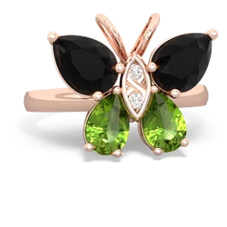 Onyx Butterfly 14K Rose Gold ring R2215