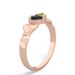 Onyx 'Our Heart' Claddagh 14K Rose Gold ring R2388