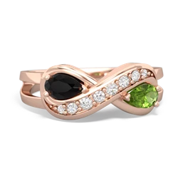 Onyx Diamond Infinity 14K Rose Gold ring R5390