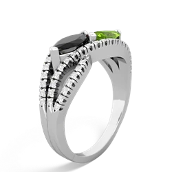 Onyx Diamond Rivers 14K White Gold ring R3070