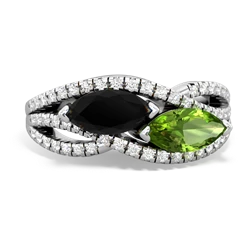 Onyx Diamond Rivers 14K White Gold ring R3070