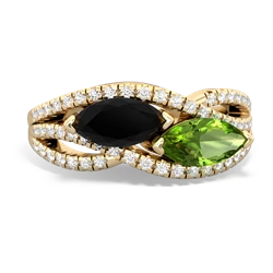 Onyx Diamond Rivers 14K Yellow Gold ring R3070