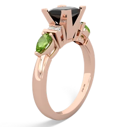 Onyx 6Mm Princess Eternal Embrace Engagement 14K Rose Gold ring C2002