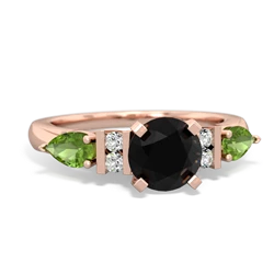 Onyx 6Mm Round Eternal Embrace Engagement 14K Rose Gold ring R2005