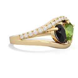 Onyx Nestled Heart Keepsake 14K Yellow Gold ring R5650