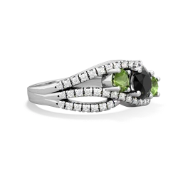 Onyx Three Stone Aurora 14K White Gold ring R3080