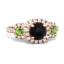 Onyx Regal Halo 14K Rose Gold ring R5350