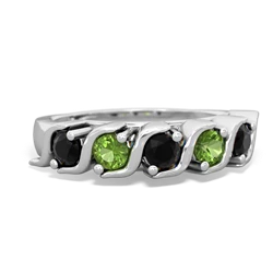 Onyx Anniversary Band 14K White Gold ring R2089