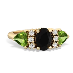 Onyx Antique Style Three Stone 14K Yellow Gold ring R2186