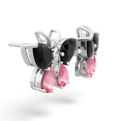 Onyx Butterfly 14K White Gold earrings E2215