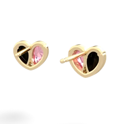 Onyx 'Our Heart' 14K Yellow Gold earrings E5072