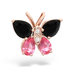 Onyx Butterfly 14K Rose Gold pendant P2215