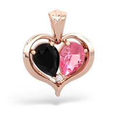 Onyx Two Become One 14K Rose Gold pendant P5330