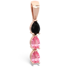 Onyx Dew Drops 14K Rose Gold pendant P2251