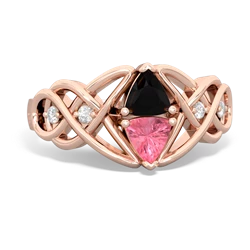 Onyx Keepsake Celtic Knot 14K Rose Gold ring R5300