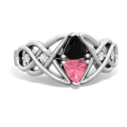 Onyx Keepsake Celtic Knot 14K White Gold ring R5300