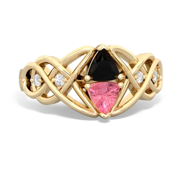 Onyx Keepsake Celtic Knot 14K Yellow Gold ring R5300