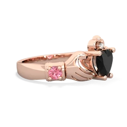 Onyx Claddagh Keepsake 14K Rose Gold ring R5245