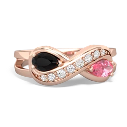 Onyx Diamond Infinity 14K Rose Gold ring R5390