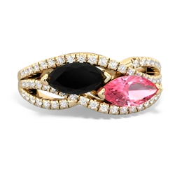 Onyx Diamond Rivers 14K Yellow Gold ring R3070