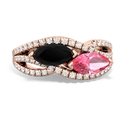 Onyx Diamond Rivers 14K Rose Gold ring R3070