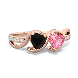 Onyx Side By Side 14K Rose Gold ring R3090