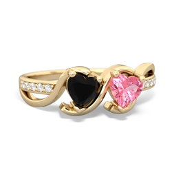 Onyx Side By Side 14K Yellow Gold ring R3090