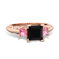 Onyx Eternal Embrace Engagement 14K Rose Gold ring C2001