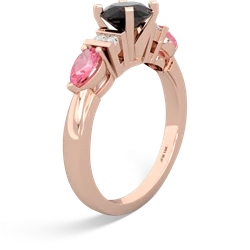 Onyx 6Mm Round Eternal Embrace Engagement 14K Rose Gold ring R2005