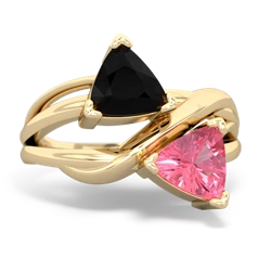 Onyx Split Band Swirl 14K Yellow Gold ring R2341