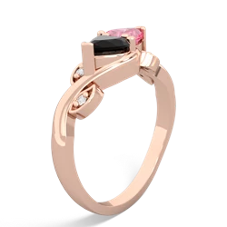 Onyx Floral Elegance 14K Rose Gold ring R5790