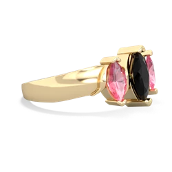 Onyx Three Peeks 14K Yellow Gold ring R2433