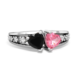 Onyx Heart To Heart 14K White Gold ring R3342