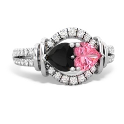 Onyx Art-Deco Keepsake 14K White Gold ring R5630