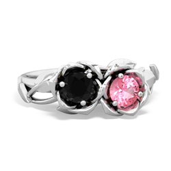 Onyx Rose Garden 14K White Gold ring R5510