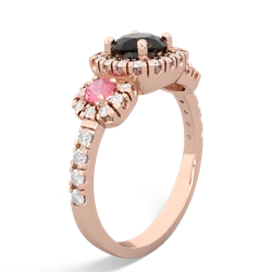 Onyx Regal Halo 14K Rose Gold ring R5350