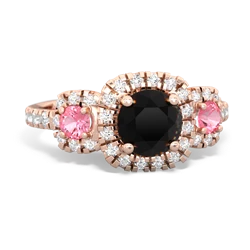 Onyx Regal Halo 14K Rose Gold ring R5350