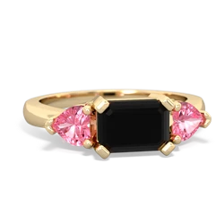 Onyx Three Stone 14K Yellow Gold ring R5235