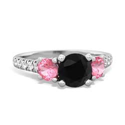 Onyx Pave Trellis 14K White Gold ring R5500