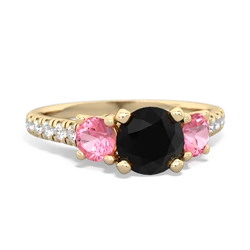 Onyx Pave Trellis 14K Yellow Gold ring R5500