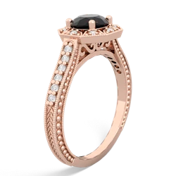 Onyx Art-Deco Starburst 14K Rose Gold ring R5520