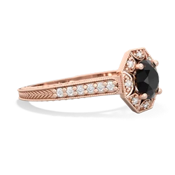 Onyx Art-Deco Starburst 14K Rose Gold ring R5520