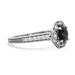 Onyx Art-Deco Starburst 14K White Gold ring R5520