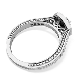 Onyx Art-Deco Starburst 14K White Gold ring R5520