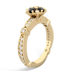 Onyx Sparkling Tiara Cluster 14K Yellow Gold ring R26293RD